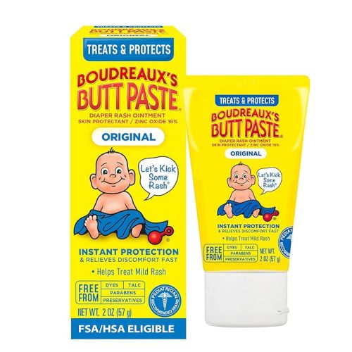 Boudreaux’s Butt Paste Original Diaper Rash Cream for Baby, Ointment With Zinc Oxide, 16 oz Jar