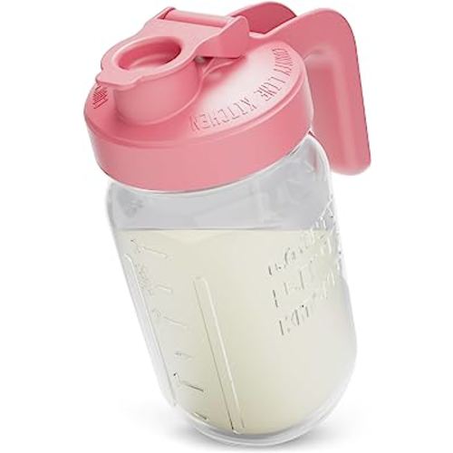 County Line Kitchen Breast Milk Pitcher for Fridge - Wide Mouth, 1 Quart (32 oz) Mason Jar - Heavy Duty Breastmilk Storage Container, Leak Proof, Sturdy - Baby Formula Mixer Pitchers