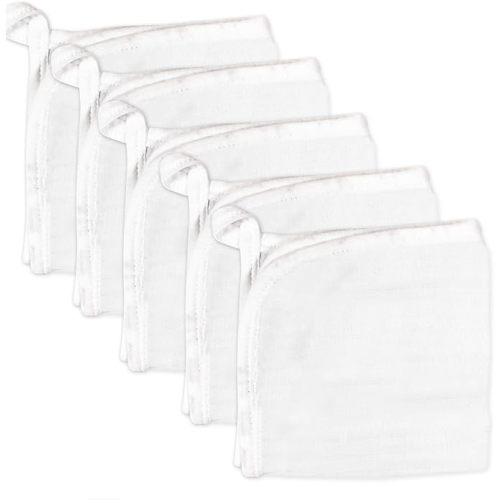 HonestBaby Unisex Baby Organic Cotton Washcloth Multi-Pack Winter Accessory Set, 5-Pack Honestly Pure White, One Size