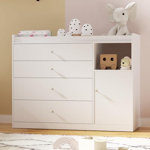 47.2" Diaper Changing Tables for Nursery Changing Station Nursery Organizer