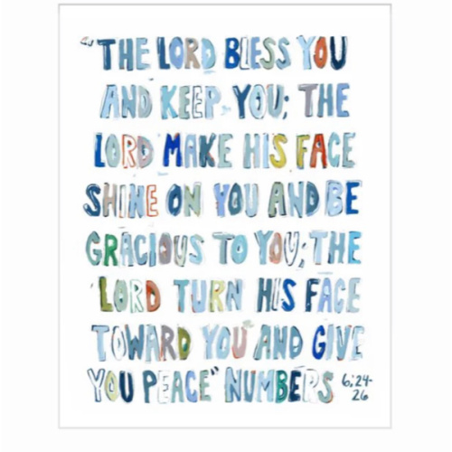 Numbers 6: 24-26 BLUES on paper
