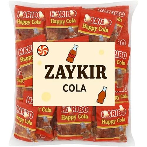 Happy Cola Gummies Haribos 50 Mini Bags Treat Size 0.4 oz Individually Wrapped Bags -Assorted Fruit Flavors - Perfect for Snacks, Treats, Goodie bags (Happy Cola)