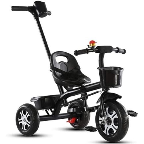 Poussettes bébé poussette tricycle enfant jouet voiture bébé vélo 2-3-4-6 ans poussettes landaus (noir)