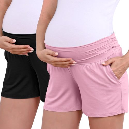 Eileithyia Women's Maternity Lounge Shorts with Pockets Cooling Summer Maternity Clothes Outfits Pregnancy Must Haves Pajamas