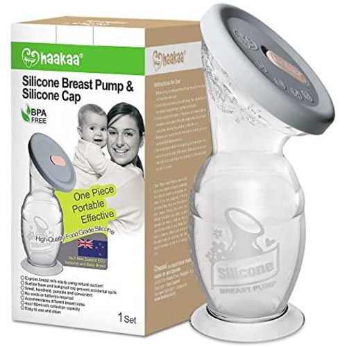 haakaa Manual Breast Pump with Base 4oz/100ml+Lid