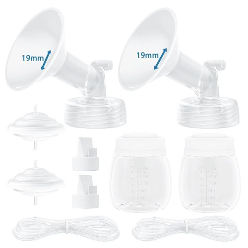 Breast Pump Accessories Compatible with Spectra Replacement Pump Parts 19mm Flange, Spectra Pump Parts S1 S2 Replacements Full Set 2 Set (Full SET-19MM)