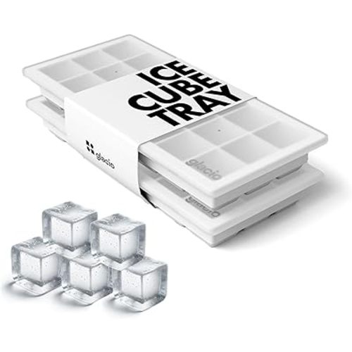 glacio Ice Cube Tray – Small Silicone Molds with Lids, BPA-Free and Flexible for Cocktails and Beverages – Set of 2