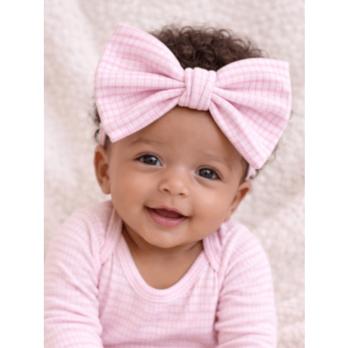 Pink Stripe / Ribbed Bow