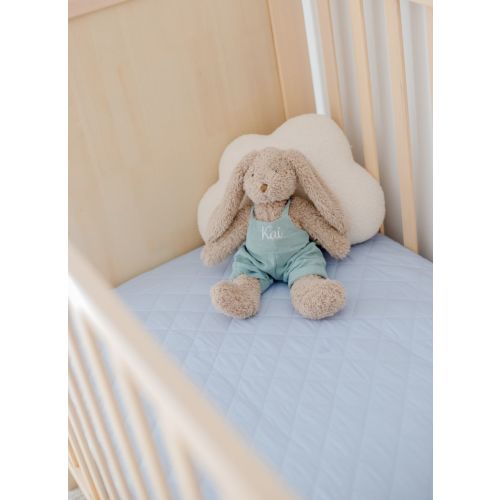 Waterproof Fitted Cot Sheet | Dusty Sky Blue