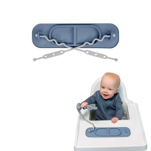 Busy Baby Mini Mat NEW Suction Cups with 2 Straps Baby Led Weaning (Pewter)