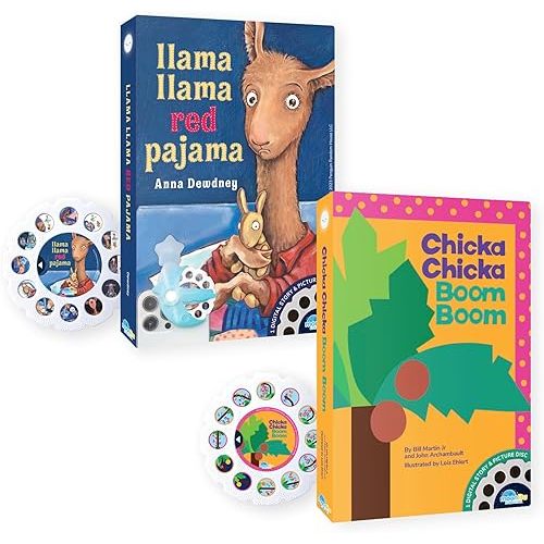 Moonlite Storytime Storybook Reels, 2 Story Set, Chicka Chicka Boom Boom and Llama Llama Red, Digital Stories for Projector, Toddler Early Learning Gifts for Kids Ages 12 Months and Up