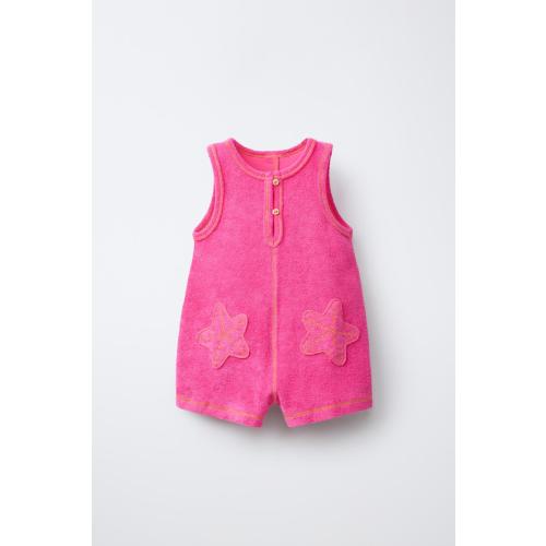 TERRYCLOTH EFFECT SHELL POCKETS SHORT JUMPSUIT - Ecru | ZARA United States