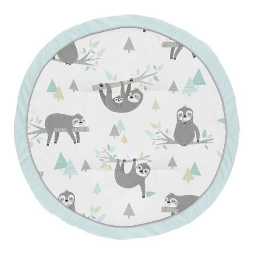 Sweet Jojo Designs Boy, Girl, Unisex/Gender Neutral Baby Tummy Time Playmat Sloth Blue, Grey and Green