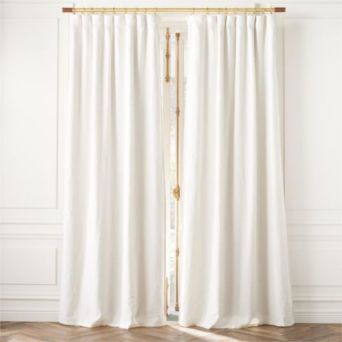 Warm White EUROPEAN FLAX™-Certified Linen Blackout Window Curtain Panel 48"x84''