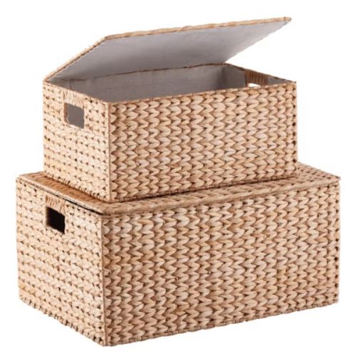 The Container Store Artisan Rush Hinged-Lid Box | The Container Store