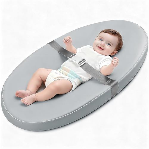 Baby Diaper Changing Pad, Wipeable Baby Changing Pad for Dresser, Contoured Waterproof Changing Pad with PU Cover, Non-Slip Safety Belt & Bottom, Portable, Lightweight