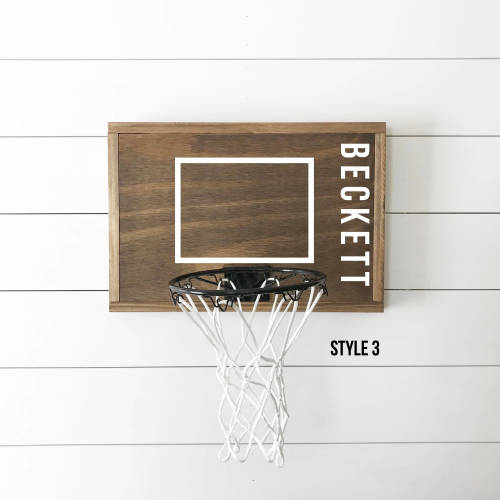 Personalized Mini Wood Basketball Hoop