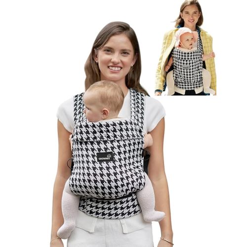 GROWNSY Baby Carrier Newborn to Toddler, Ergonomic Baby Toddler Carrier Slings Wraps with Head Support, Easy to Wear, Infant Carrier Baby Gift, Travel and Hiking Friendly,for 7 to 44 lb(Houndstooth)