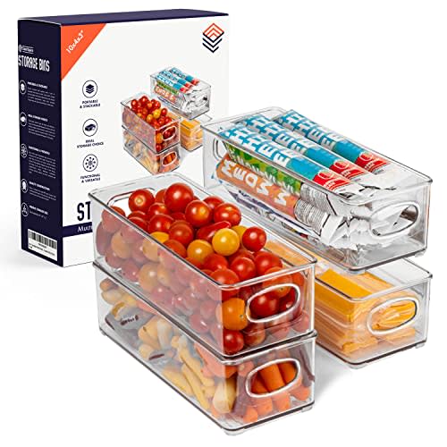 ClearSpace Plastic Pantry Organization and Food Storage Bin – Great Kitchen Storage – Fridge Organizer Bins – 4 Pack