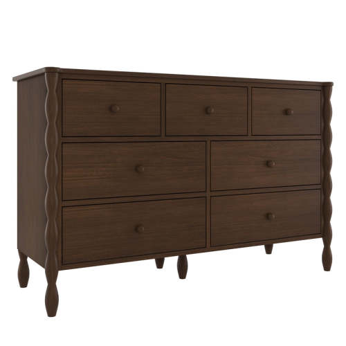 7-Drawer Dresser for Changing Table – Walnut
