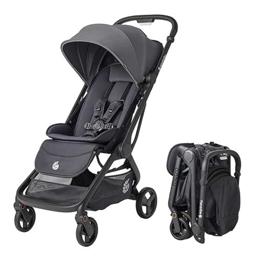 Ergobaby Metro 3 All in One Compact Baby Stroller - Lightweight Travel Stroller - Easy One-Hand Fold for Overhead Airplane Storage (Carries up to 50 lbs) - Car Seat Compatible - Graphite Grey