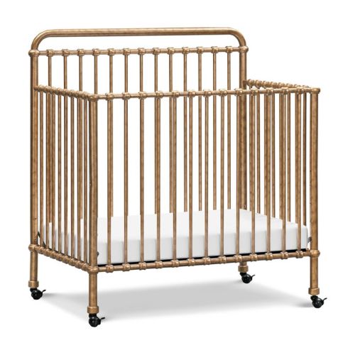 Namesake Winston 4-in-1 Convertible Mini Metal Crib - Vintage Gold