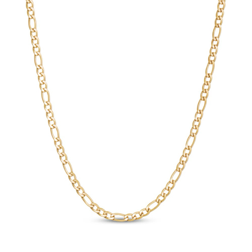 Figaro Chain Necklace 4mm Yellow Ion-Plated Solid Stainless Steel 20"