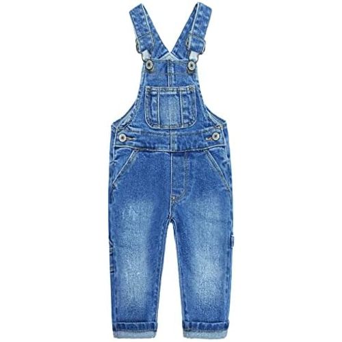 KIDSCOOL SPACE Denim Overalls,Baby Little Big Kids Hammer Loop on Jeans Dungarees Pants