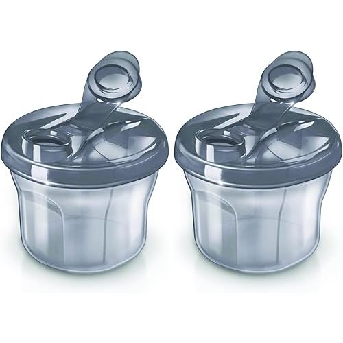 Philips AVENT Powder Formula Dispenser and Snack Cup for Unisex Baby,Grey,SCF135/18,(Pack of 2)