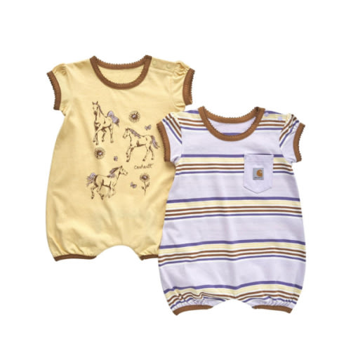 Carhartt CG9878 - Short-Sleeve Horse Romper Set - Girls | Dungarees