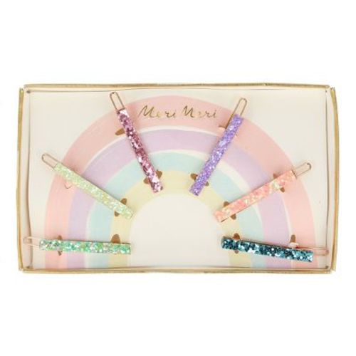 Meri Meri Glitter Rainbow Hair Clips (Pack of 6)