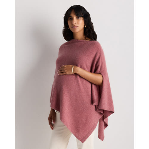 Mongolian Cashmere Nursing Shawl in Faded Denim