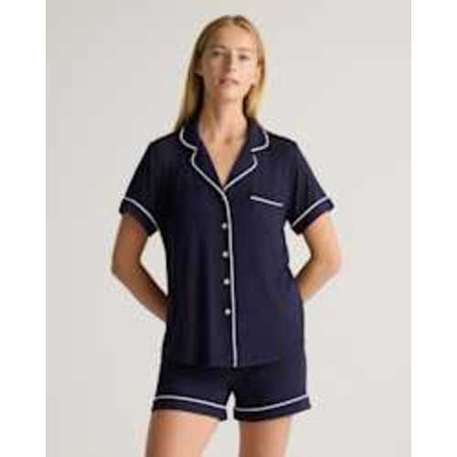 Bamboo Jersey Short Sleeve Pajama Set in Deep Navy