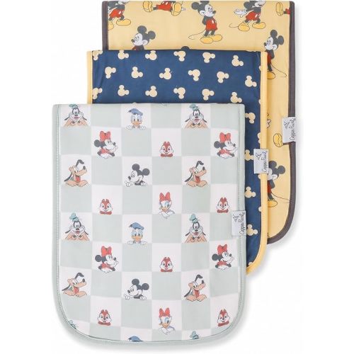 Copper Pearl Baby Burp Cloth Large 21''x10'' Size Premium Absorbent Triple Layer 3-Pack Gift Set Mickey Mouse & Friends