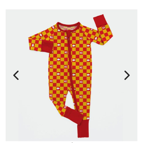 Checkered Chiefs - Bamboo Zippy Romper