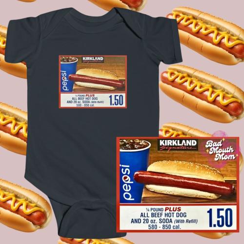Costco Hot Dog Glizzy Onesie Infant Fine Jersey Bodysuit Hotdog Kirkland