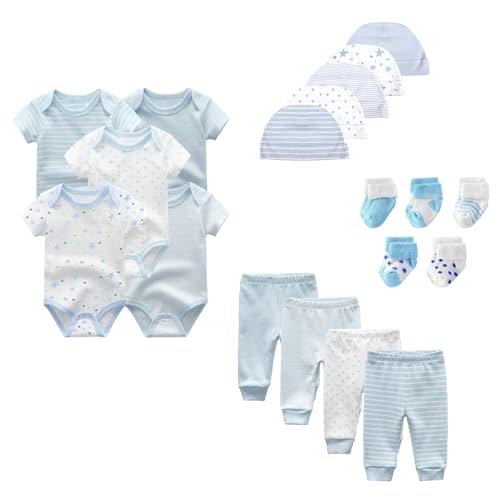 JELYLOVE Unisex Baby Boy Girl Layette Sets Bodysuits Pants And Accessories 19 Packs Comfort Infant Outfit New Born Essentials