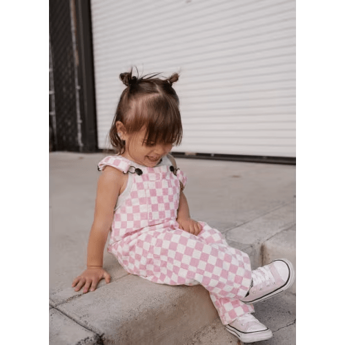 Pink Checkered Overalls