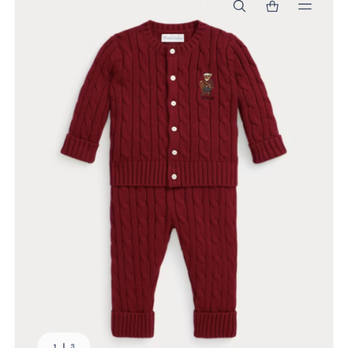 Polo Bear Cotton Cardigan & Pant Set