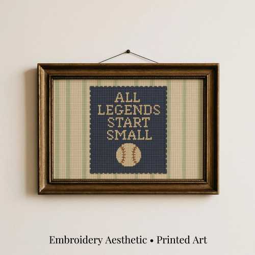 All Legends Start Small Print ∙ Vintage Sports Nursery Wall Art ∙ Print, Framed or Canvas
