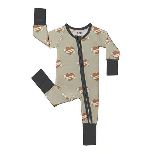 Baby Bamboo Fiber Zip-Up, Love Mama Print Romper, All-Season Knit Fabric Skinny Fit With Zipper Detail, Boy Baby Girl Clothes, Perfect For Outdoor | SHEIN USA