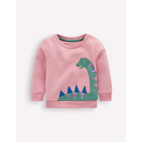Girls Novelty Sweatshirt-Vintage Pink Dino