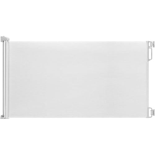 EasyBaby Extra Wide Retractable Baby Gate, 33" Tall, Extends up to 71" Wide, White/Child Safety Baby Gates, Pet Retractable Gates for Stairs, Doorways, Hallways, Indoor and Outdoor