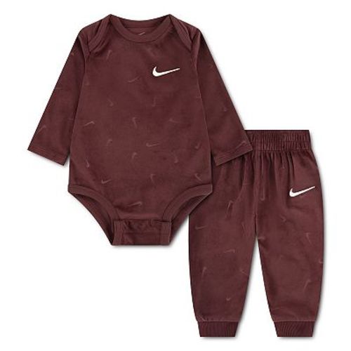 Newborn Baby Nike Essentials Velour Bodysuit & Pants 2-Piece Set