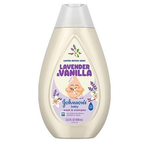 Warners Johnson's Baby Wash & Shampoo Lavender & Vanilla Scent 13.6 fl. oz.