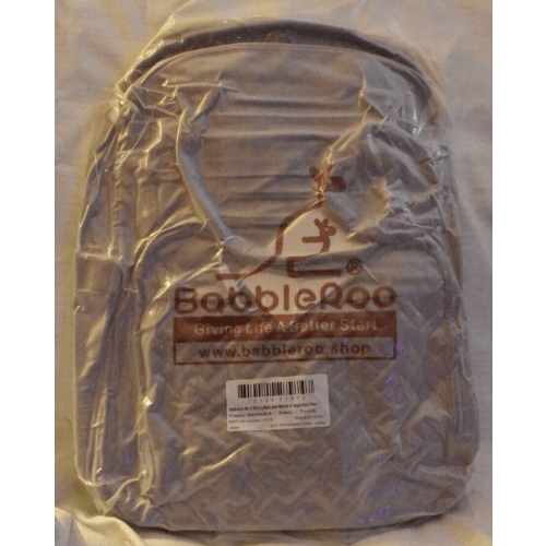 BABBLEROO DIAPER BAG BACKPACK - BABY ESSENTIALS TRAVEL TOTE, PURPLE, UNISEX NEW