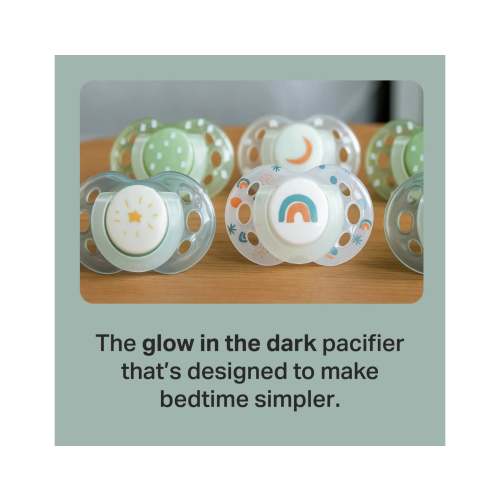 Tommee Tippee Night Pacifier 18-36 Months - Green Nights - 6pk