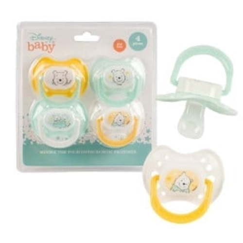Disney Cudlie Winnie The Pooh Baby 4 Pack of Pacifiers
