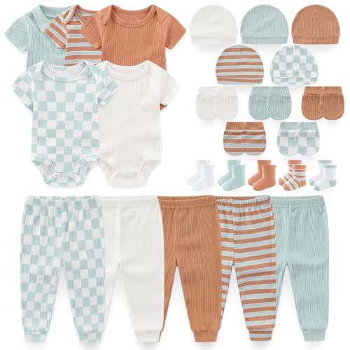 Newborn Baby Layette Essentials Giftset Clothing Set Short-Sleeve Bodysuit and Long Pants