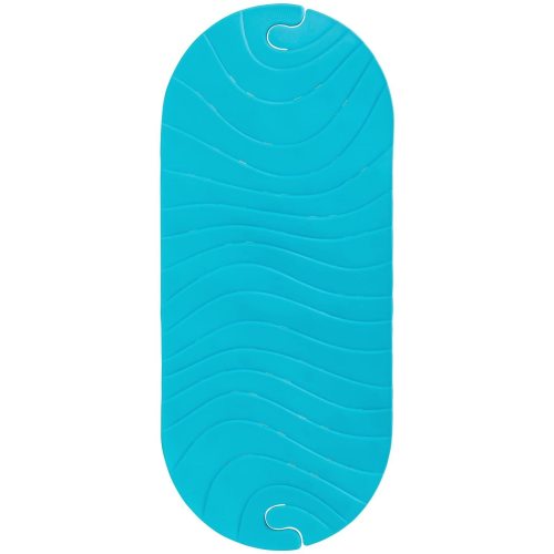 Boon B11192 RIPPLE Textured Non Slip Baby Bath Tub Mat with Hanging Hook and Drain Holes, Blue